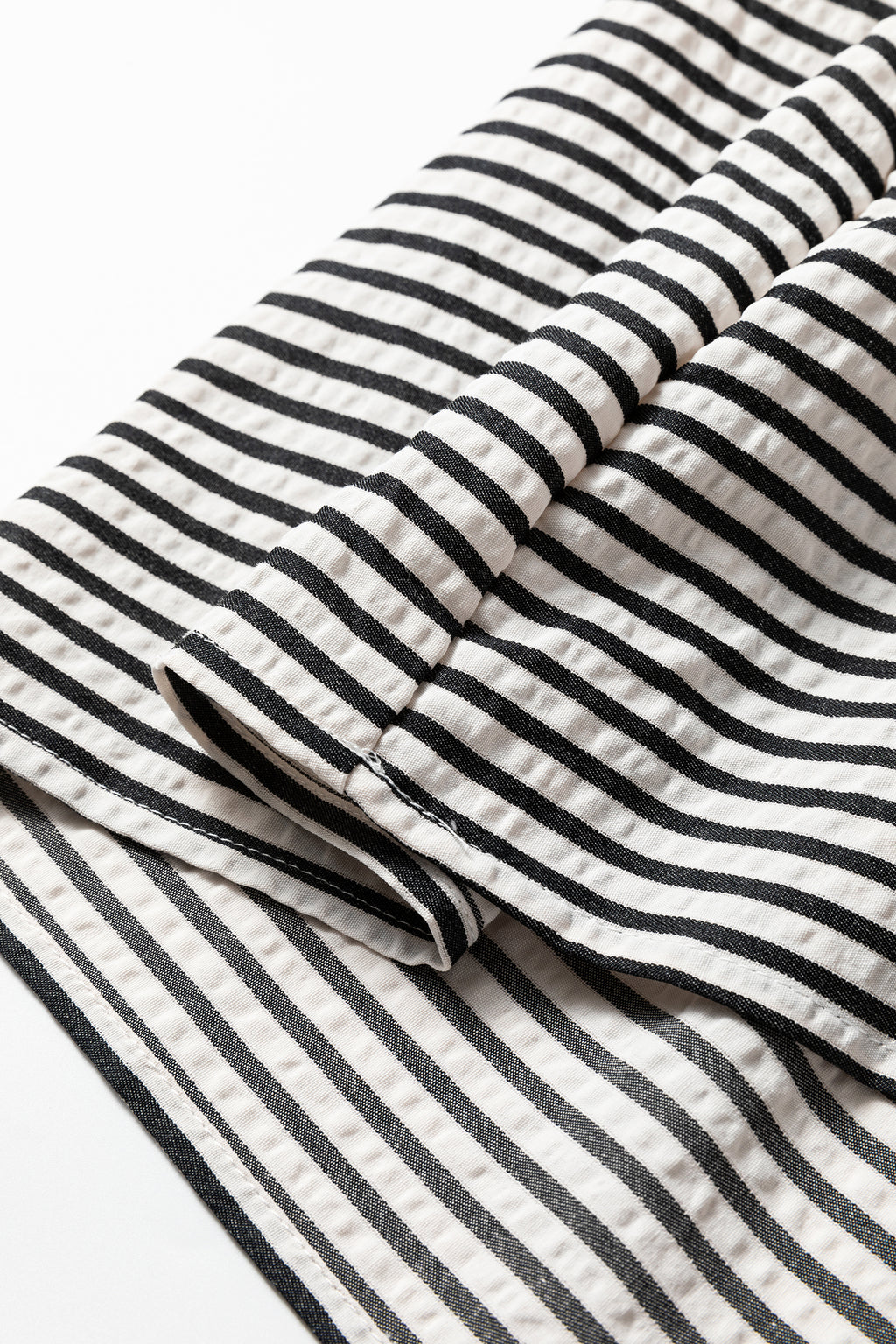 Black Stripe Double Ruffled Short Sleeve Contrast Trim V Neck Midi Dress